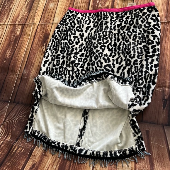 Jonathan Martin Women Velvet Animal Print White and Black Pencil Midi Skirt Sz 7 - Picture 7 of 11